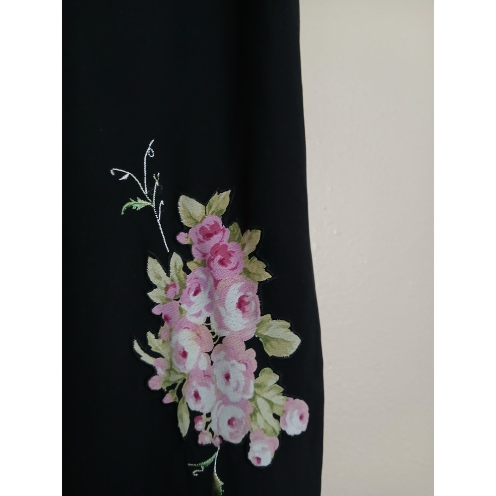 Oscar De La Renta Slip Dress XL Chiffon Floral Lace Maxi Nightgown Lingerie VTG - Picture 12 of 14